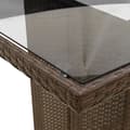 Miniatyrbild 9 av 11: The Living Store Trädgårdsbord med glasskiva brun 190x80x74 cm konstrotting -  Utebord