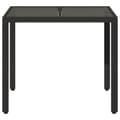Miniatyrbillede 5 af 11: The Living Store havebord med glastop 90x90x75 cm polyrattan sort -  Haveborde