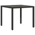 Miniatyrbillede 7 af 11: The Living Store havebord med glastop 90x90x75 cm polyrattan sort -  Haveborde