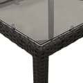 Miniatyrbillede 9 af 11: The Living Store havebord med glastop 90x90x75 cm polyrattan sort -  Haveborde