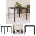 Miniatyrbillede 1 af 11: The Living Store havebord med glastop 90x90x75 cm polyrattan sort -  Haveborde
