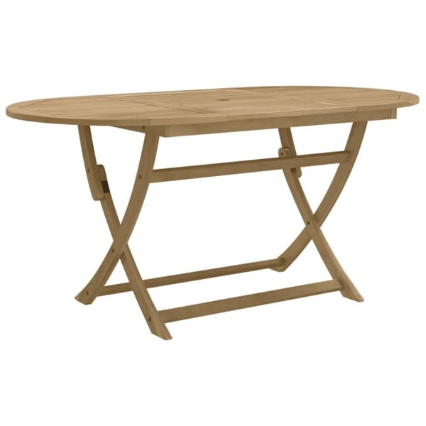 The Living Store Hopfällbart trädgårdsbord 160x85x75 cm massivt akaciaträ - Utebord