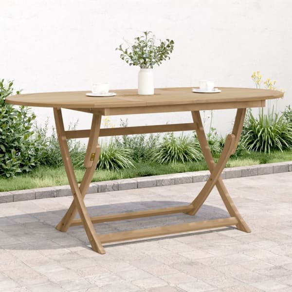 The Living Store Hopfällbart trädgårdsbord 160x85x75 cm massivt akaciaträ - Utebord