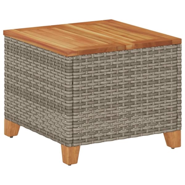 The Living Store havebord 45x45x37 cm polyrattan og akacietræ grå - Haveborde