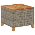 Miniatyrbillede 3 af 11: The Living Store havebord 45x45x37 cm polyrattan og akacietræ grå -  Haveborde