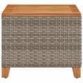 Miniatyrbillede 6 af 11: The Living Store havebord 45x45x37 cm polyrattan og akacietræ grå -  Haveborde