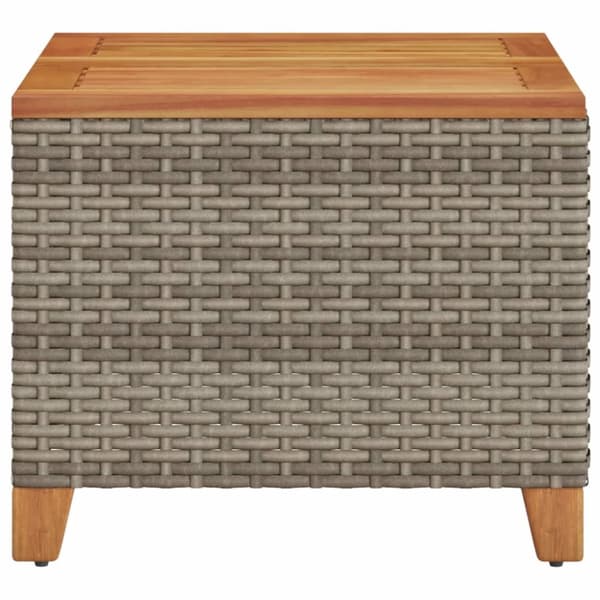 The Living Store havebord 45x45x37 cm polyrattan og akacietræ grå -  Haveborde