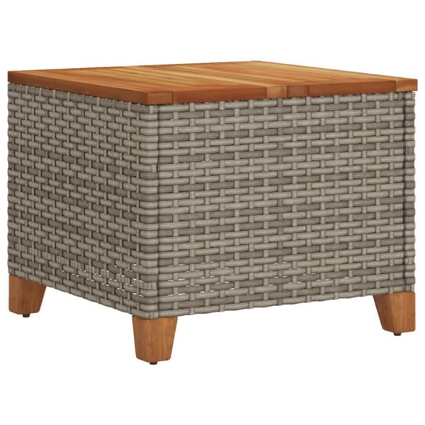 The Living Store havebord 45x45x37 cm polyrattan og akacietræ grå - Haveborde