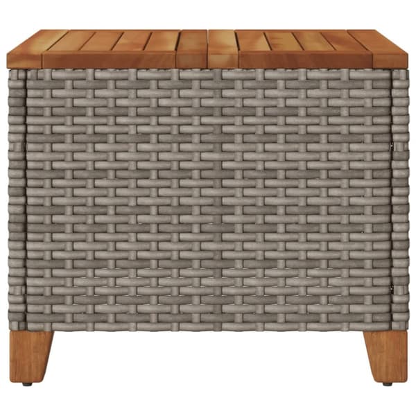 The Living Store havebord 45x45x37 cm polyrattan og akacietræ grå -  Haveborde