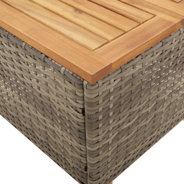 The Living Store havebord 45x45x37 cm polyrattan og akacietræ grå - Haveborde