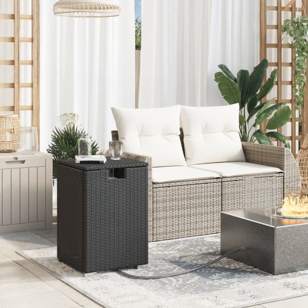 The Living Store gasflaskeskjuler 40x40x60 cm polyrattan sort - Haveborde