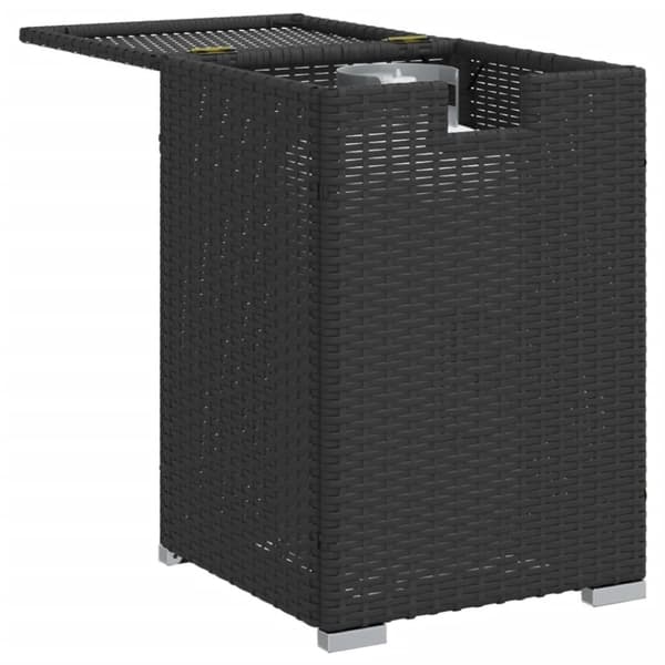 The Living Store gasflaskeskjuler 40x40x60 cm polyrattan sort - Haveborde