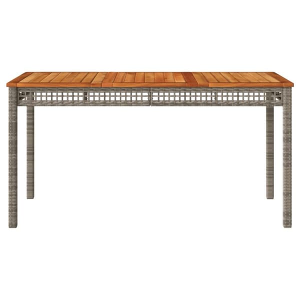 The Living Store Trädgårdsbord grå 140x80x75 cm konstrotting akaciaträ - Utebord