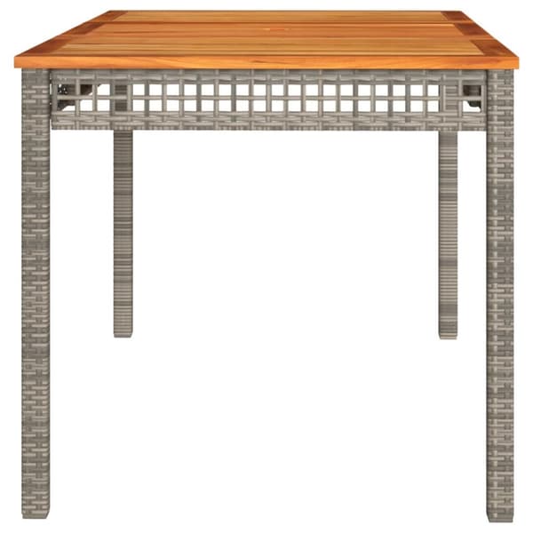 The Living Store Trädgårdsbord grå 140x80x75 cm konstrotting akaciaträ - Utebord