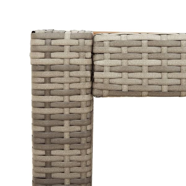 The Living Store havebord med trætop 100x40x75 cm polyrattan grå -  Haveborde