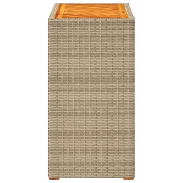 The Living Store havebord med trætop 60x40x75 cm polyrattan beige - Haveborde