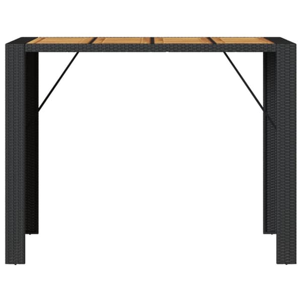 The Living Store havebord med akacietop 145x80x110 cm polyrattan sort - Haveborde