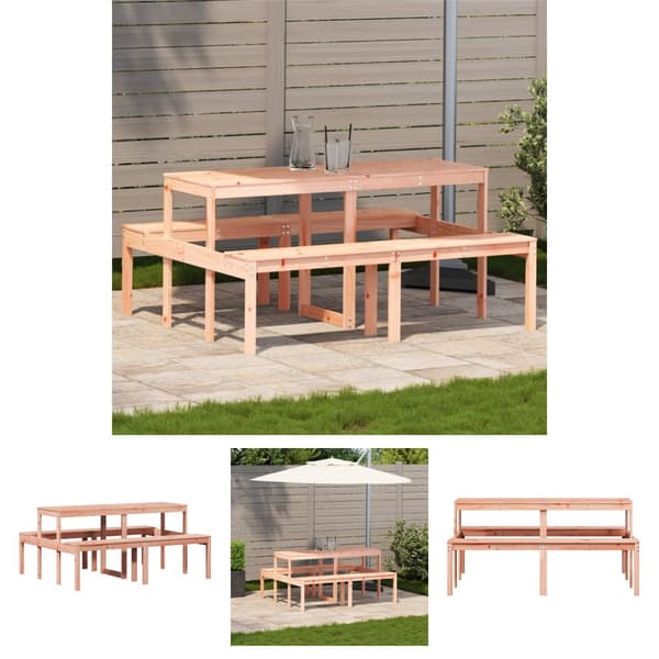 The Living Store Piknikpöytä 160x134x75 cm täysi Douglas kuusi -  Ulkopöydät