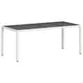 Miniatyrbillede 3 af 11: The Living Store havebord med glastop 190x90x75 cm polyrattan hvid -  Haveborde