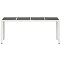 Miniatyrbillede 6 af 11: The Living Store havebord med glastop 190x90x75 cm polyrattan hvid -  Haveborde
