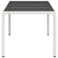 Miniatyrbillede 7 af 11: The Living Store havebord med glastop 190x90x75 cm polyrattan hvid -  Haveborde