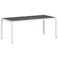 Miniatyrbillede 8 af 11: The Living Store havebord med glastop 190x90x75 cm polyrattan hvid -  Haveborde