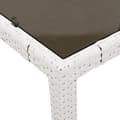Miniatyrbillede 10 af 11: The Living Store havebord med glastop 190x90x75 cm polyrattan hvid -  Haveborde