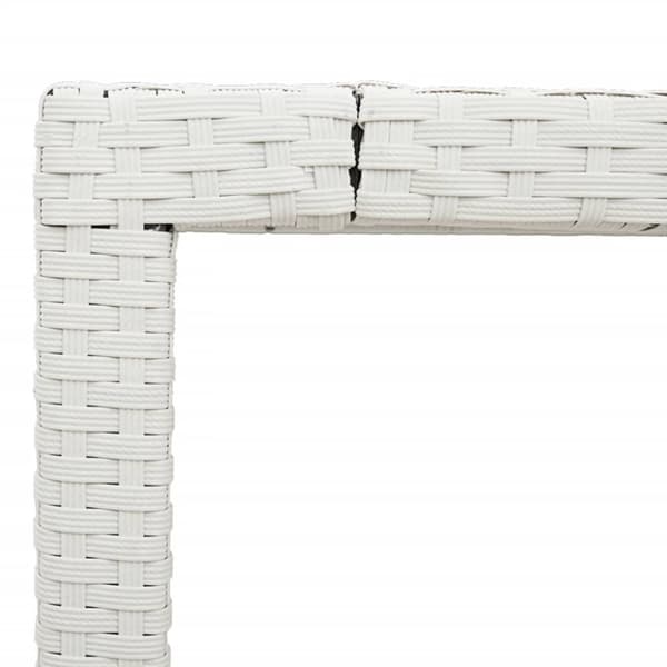 The Living Store havebord med glastop 190x90x75 cm polyrattan hvid -  Haveborde