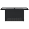 Miniatyrbild 6 av 11: The Living Store Trädgårdsbord med glasskiva svart 100x55x73 cm konstrotting -  Utebord