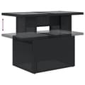 Miniatyrbild 9 av 11: The Living Store Trädgårdsbord med glasskiva svart 100x55x73 cm konstrotting -  Utebord