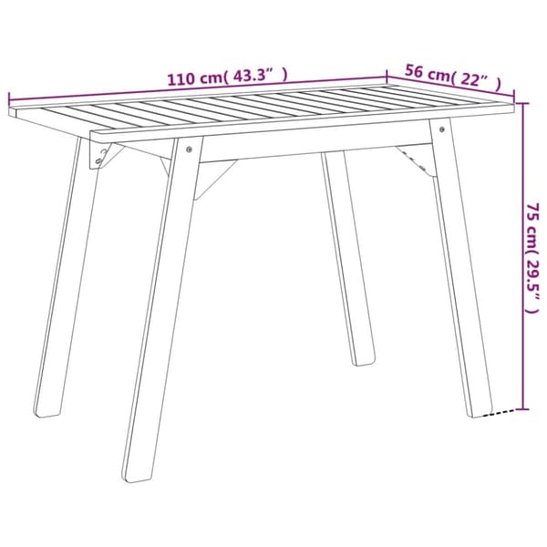 The Living Store havebord 110x56x75 cm massivt akacietræ - Haveborde