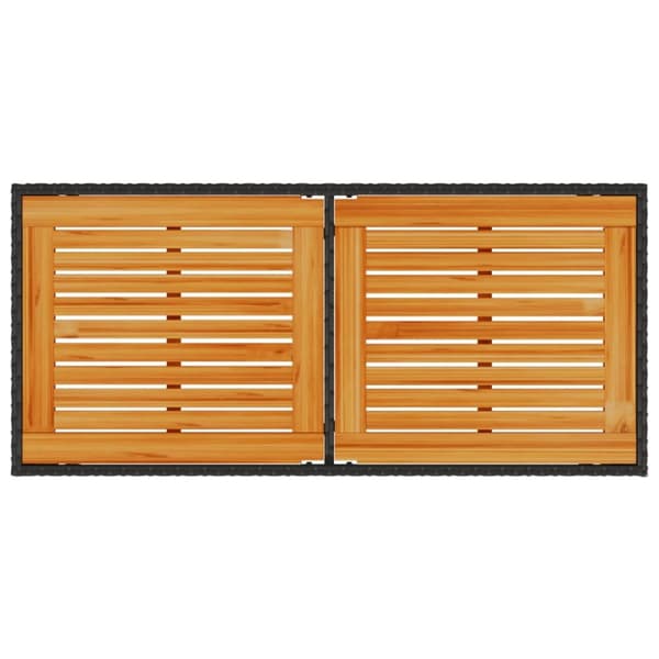 The Living Store Puutarhapöytä puinen pöytälevy musta 115x54x74 cm polyrottinki -  Ulkopöydät
