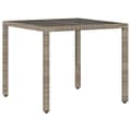 Miniatyrbillede 3 af 11: The Living Store havebord med glastop 90x90x75 cm polyrattan grå -  Haveborde