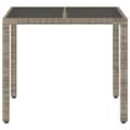 Miniatyrbillede 5 af 11: The Living Store havebord med glastop 90x90x75 cm polyrattan grå -  Haveborde