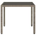 Miniatyrbillede 6 af 11: The Living Store havebord med glastop 90x90x75 cm polyrattan grå -  Haveborde