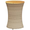 Miniatyrbillede 3 af 11: The Living Store sidebord trommeformet polyrattan og massivt træ beige -  Haveborde