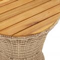 Miniatyrbillede 9 af 11: The Living Store sidebord trommeformet polyrattan og massivt træ beige -  Haveborde