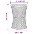 Miniatyrbillede 10 af 11: The Living Store sidebord trommeformet polyrattan og massivt træ beige -  Haveborde