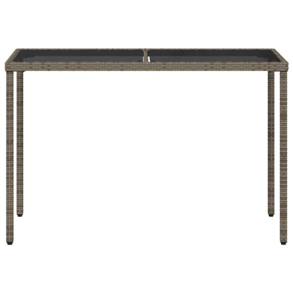 The Living Store havebord med glastop 115x54x74 cm polyrattan grå -  Haveborde