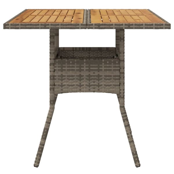 The Living Store Trädgårdsbord med akaciaträ grå 80x80x75 cm konstrotting - Utebord