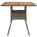 Miniatyrbild 5 av 11: The Living Store Trädgårdsbord med akaciaträ grå 80x80x75 cm konstrotting -  Utebord