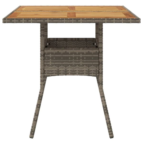 The Living Store Trädgårdsbord med akaciaträ grå 80x80x75 cm konstrotting - Utebord