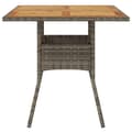 Miniatyrbild 6 av 11: The Living Store Trädgårdsbord med akaciaträ grå 80x80x75 cm konstrotting -  Utebord