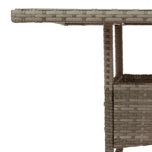 The Living Store Trädgårdsbord med akaciaträ grå 80x80x75 cm konstrotting - Utebord
