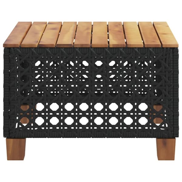 The Living Store Trädgårdsbord svart 55x55x36 cm konstrotting akaciaträ -  Utebord
