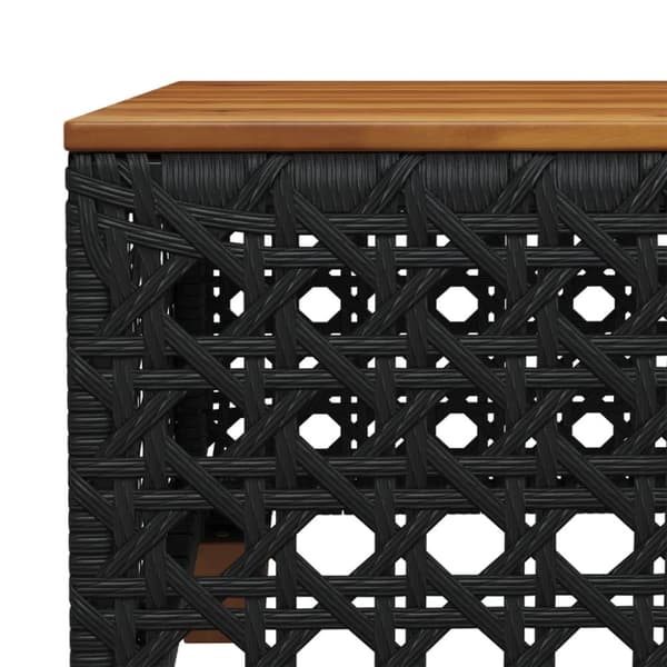 The Living Store Trädgårdsbord svart 55x55x36 cm konstrotting akaciaträ -  Utebord