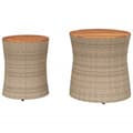 Miniatyrbillede 5 af 11: The Living Store haveborde 2 stk. med træplade polyrattan beige -  Haveborde