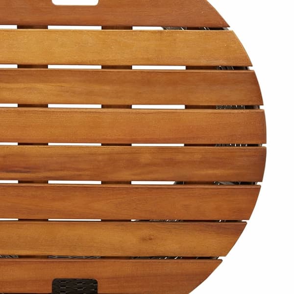 The Living Store haveborde 2 stk. med træplade polyrattan beige - Haveborde