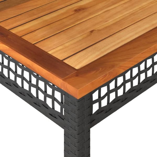 The Living Store havebord 80x80x75 cm polyrattan og akacietræ sort -  Haveborde