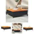 Miniatyrbillede 1 af 11: The Living Store havebord 70x70x25 cm rattan og massivt akacietræ sort -  Haveborde